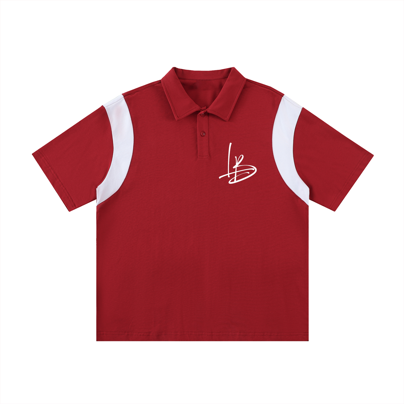 Long Beach Casual Wear - Contrast Panel Cotton Polo Shirt