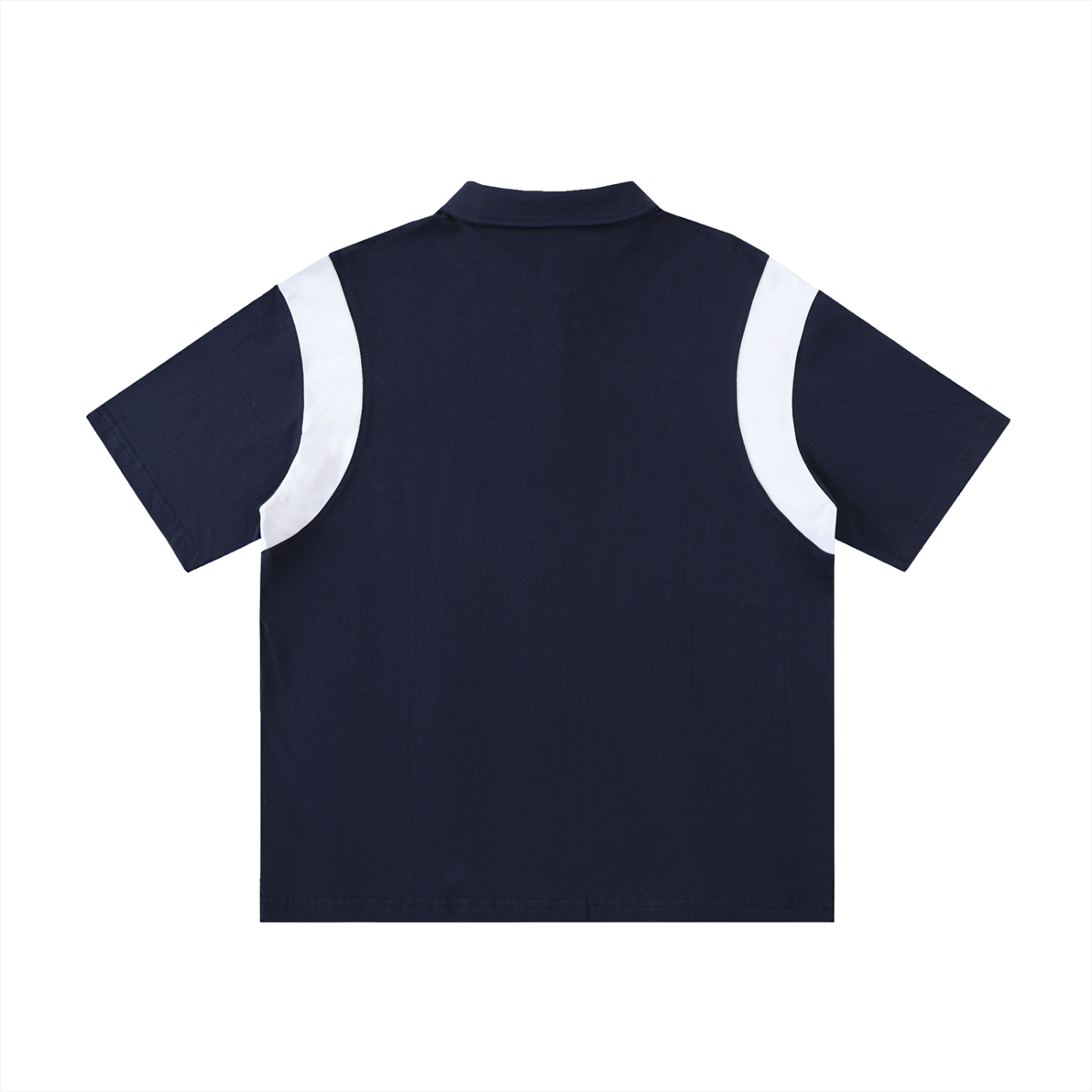 Long Beach Casual Wear - Contrast Panel Cotton Polo Shirt