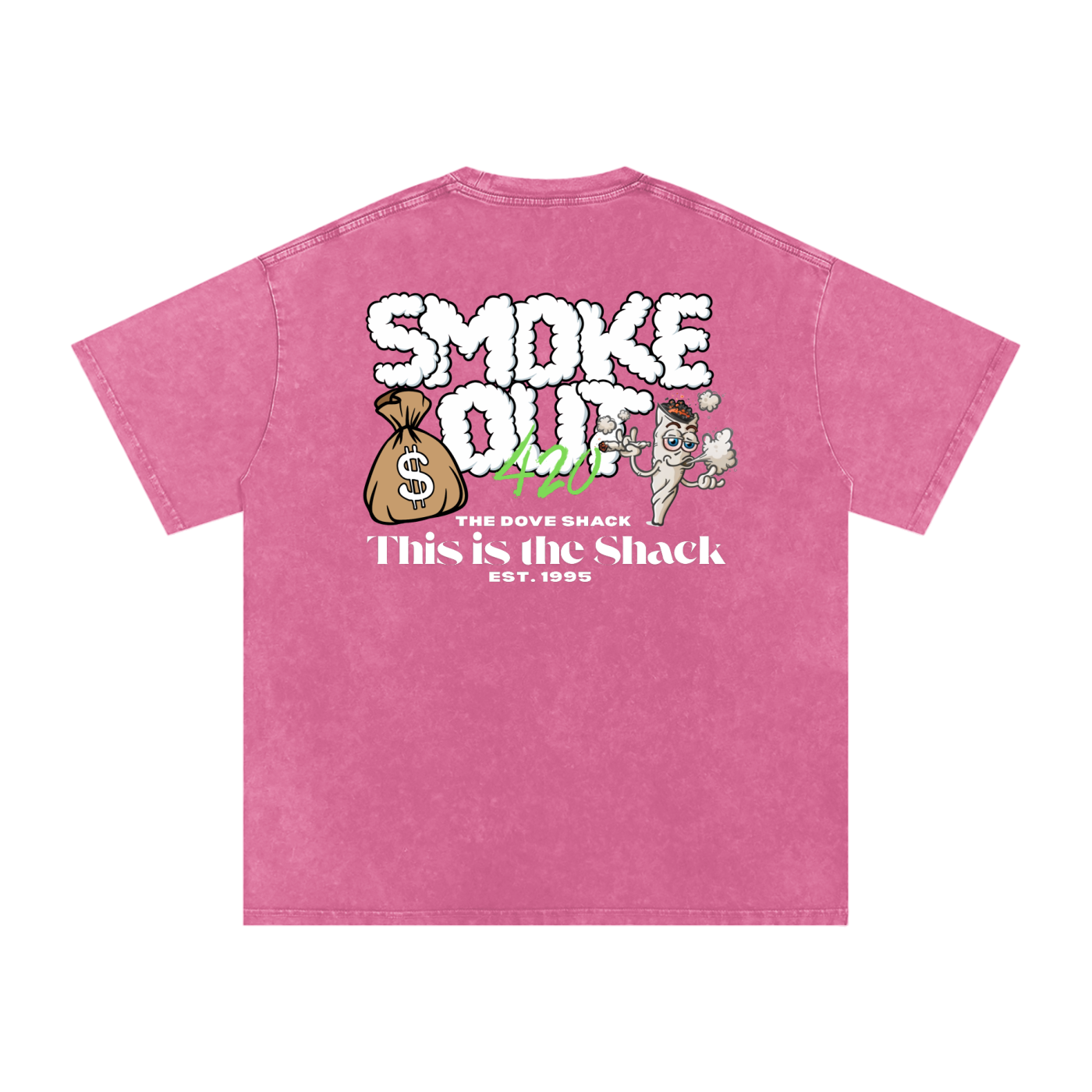 Smoke Out 420 – Acid Wash Oversized Tee