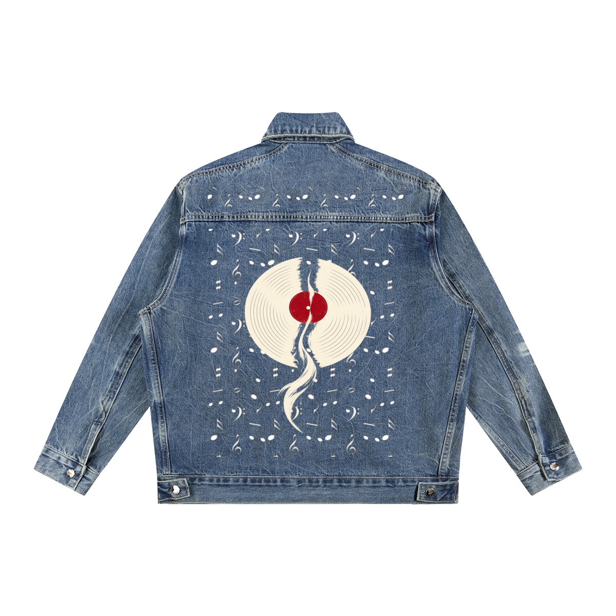 "Octives" Vintage Wash Zip Up Denim Jacket