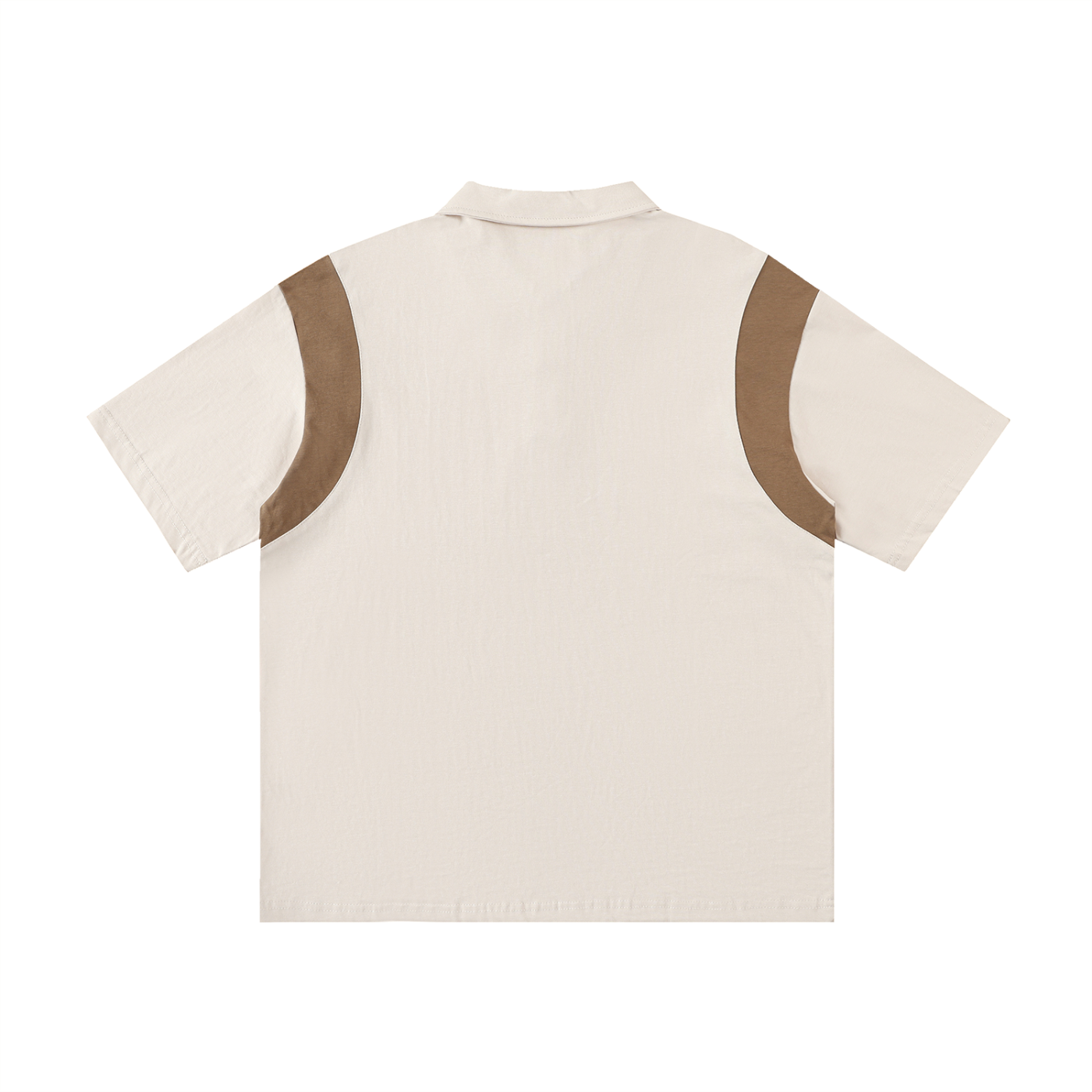 Long Beach Casual Wear - Contrast Panel Cotton Polo Shirt