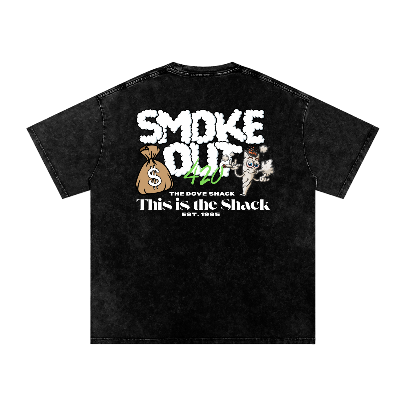 Smoke Out 420 – Acid Wash Oversized Tee