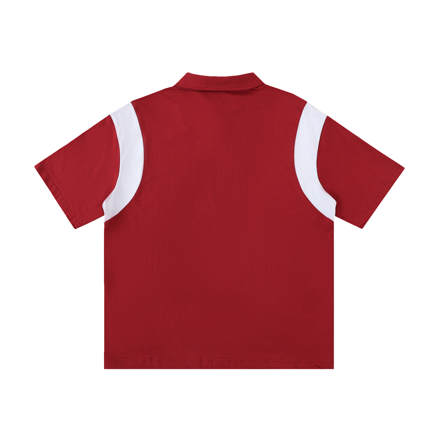 Long Beach Casual Wear - Contrast Panel Cotton Polo Shirt
