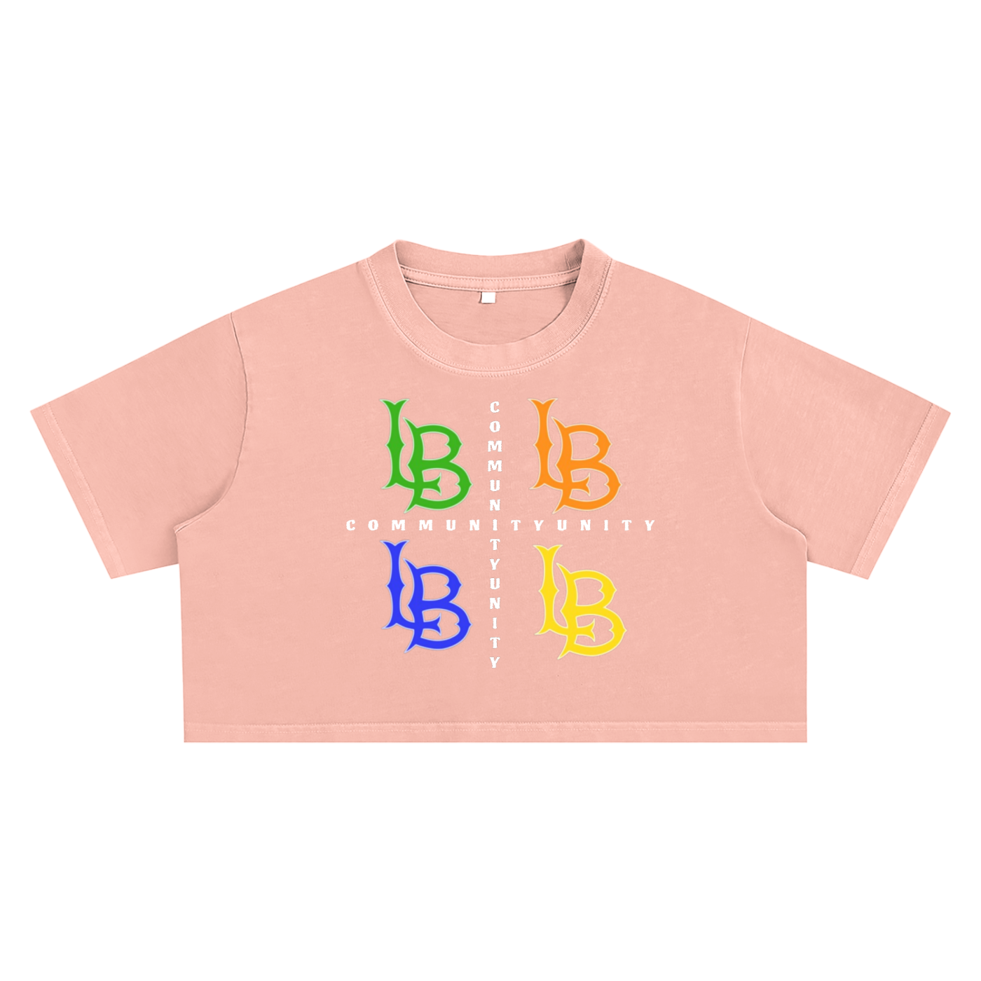 Womens Community Unity Multi LB Snow Washed Crop Top