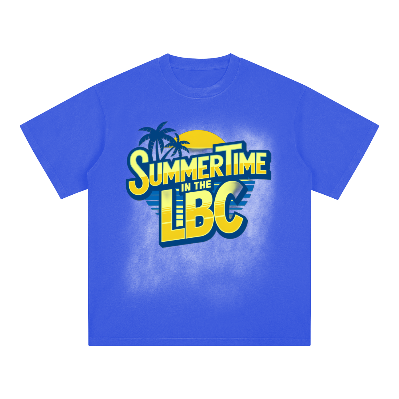 Ocean Blue Summertime in the LBC Washed T-Shirt