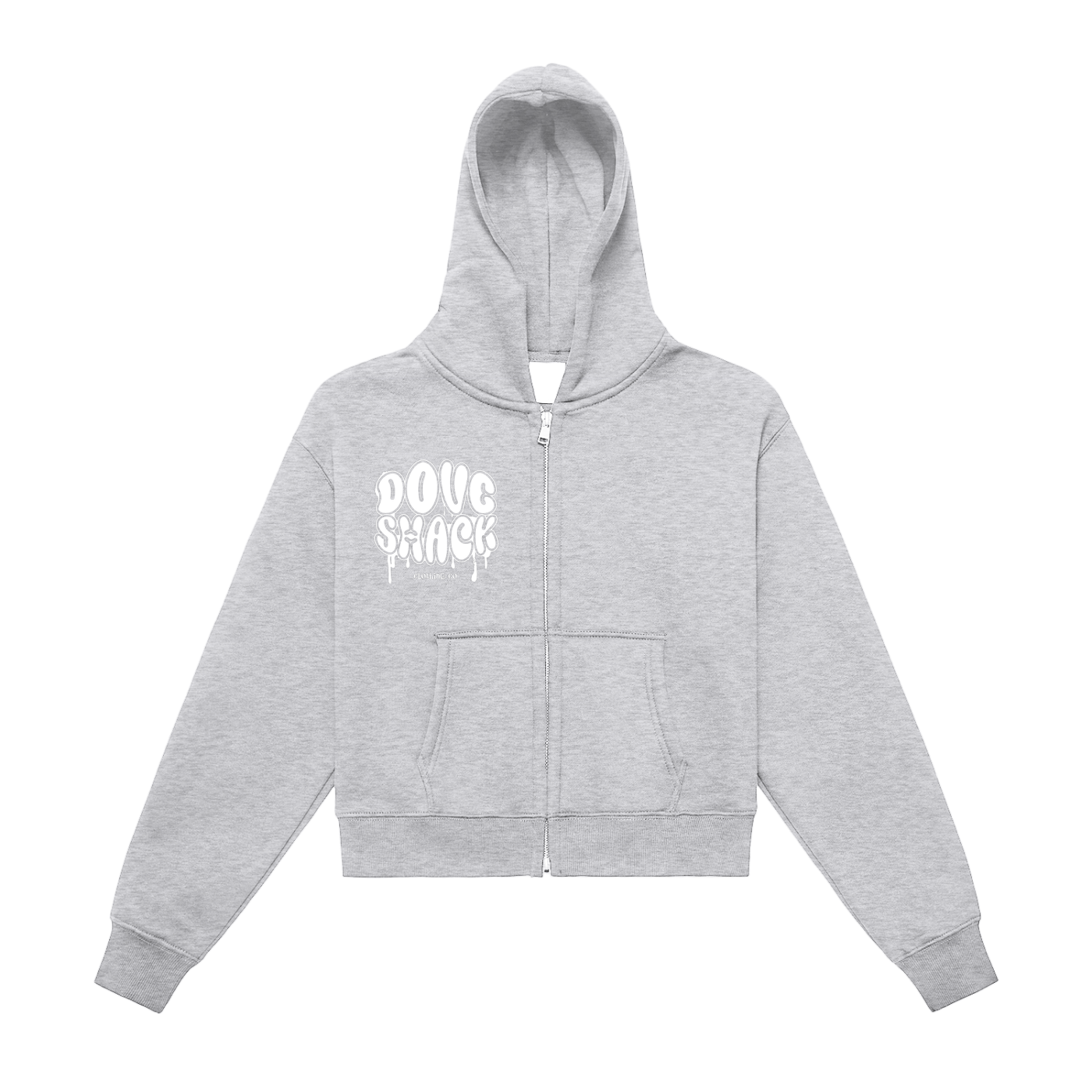 Womens DripHop Fleeced Zip-Up Cropped Hoodie