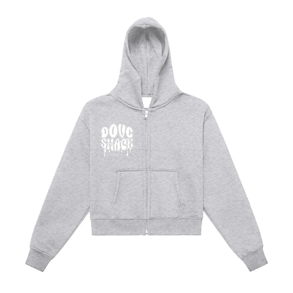 Womens DripHop Fleeced Zip-Up Cropped Hoodie