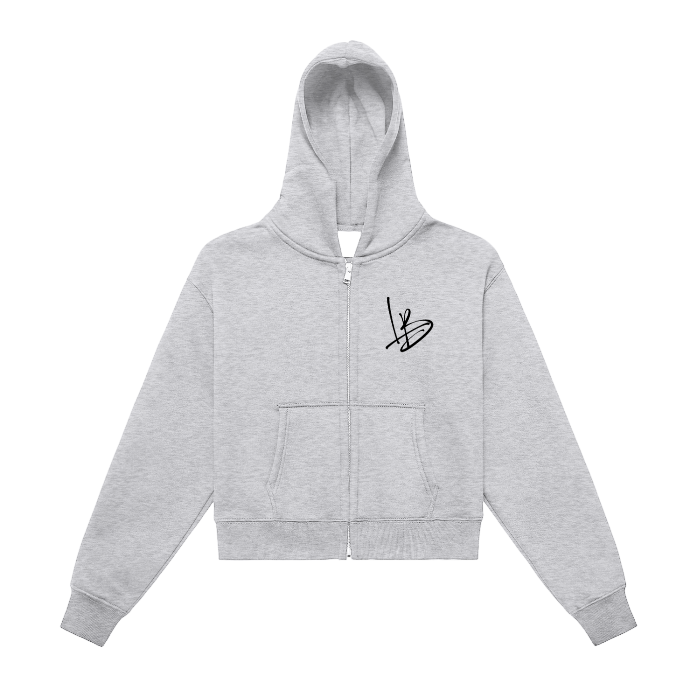 Long Beach Casual Wear - Women's Fleeced Zip-Up Cropped Hoodie
