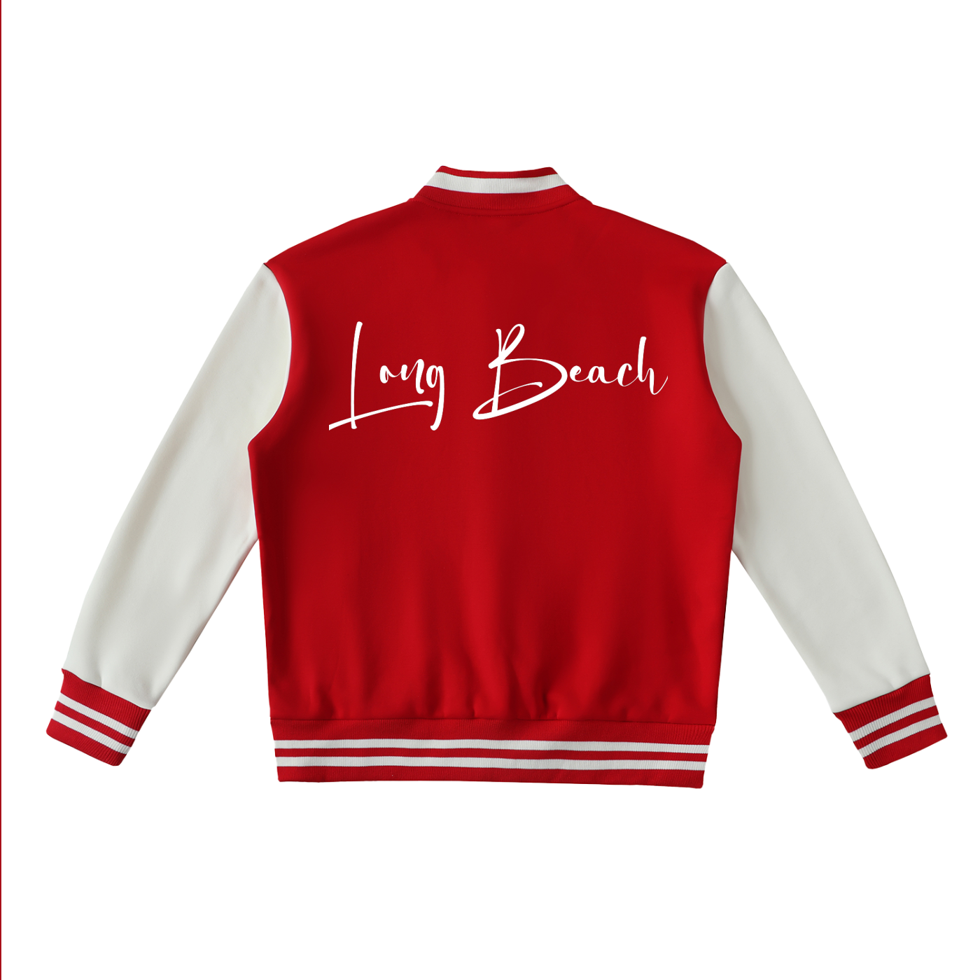 Long Beach Casual Wear - Two-Tone Fleeced Varsity Jacket
