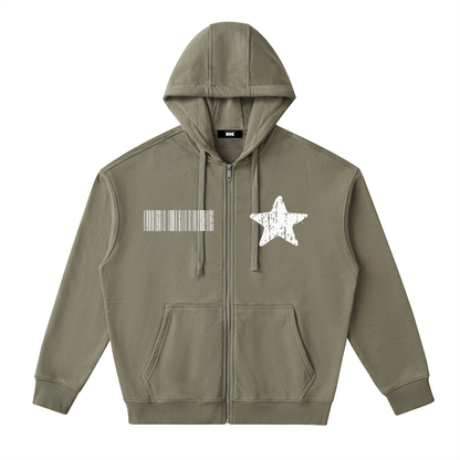 "Rap Star" Drop-Shoulder Zip Up Hoodie