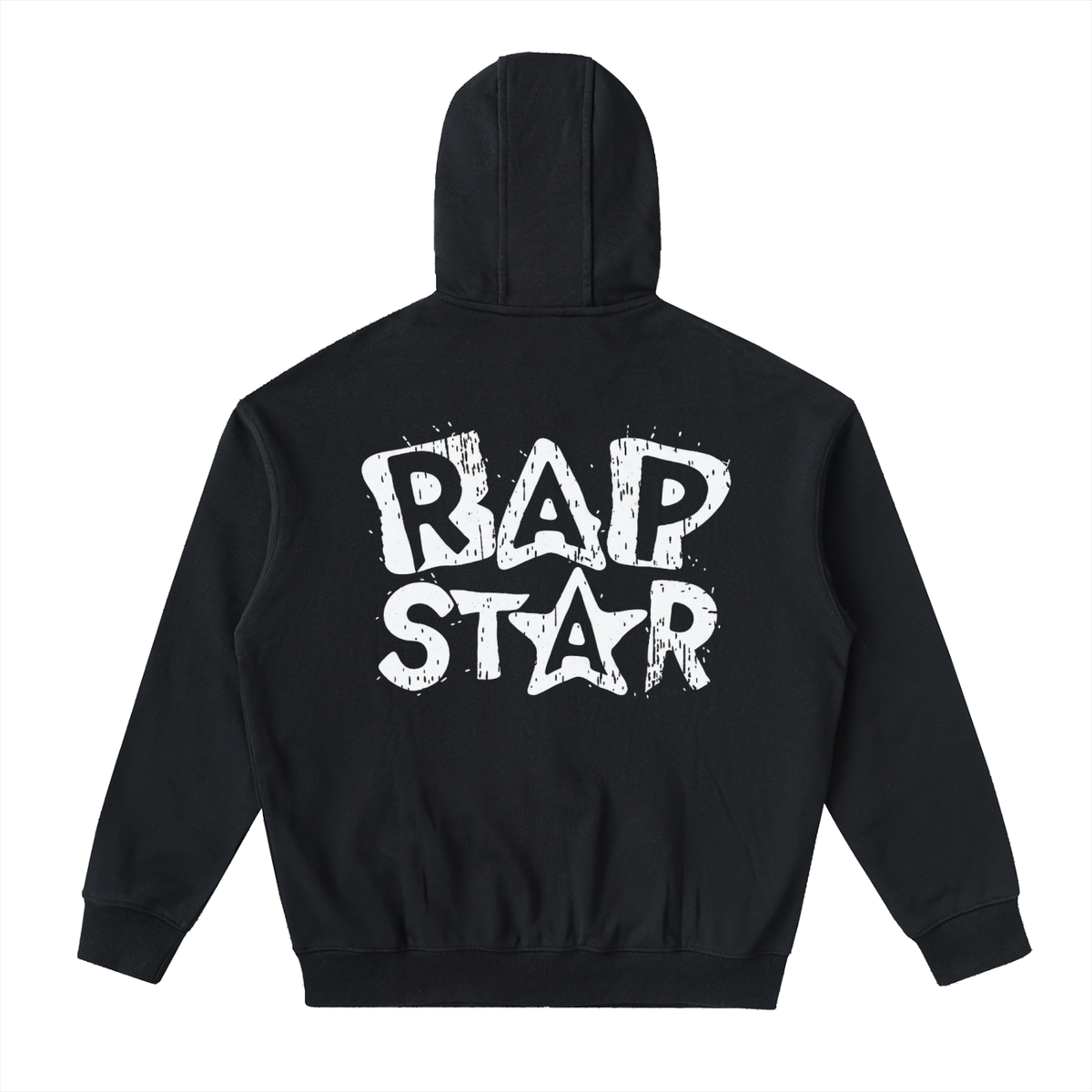 "Rap Star" Drop-Shoulder Zip Up Hoodie