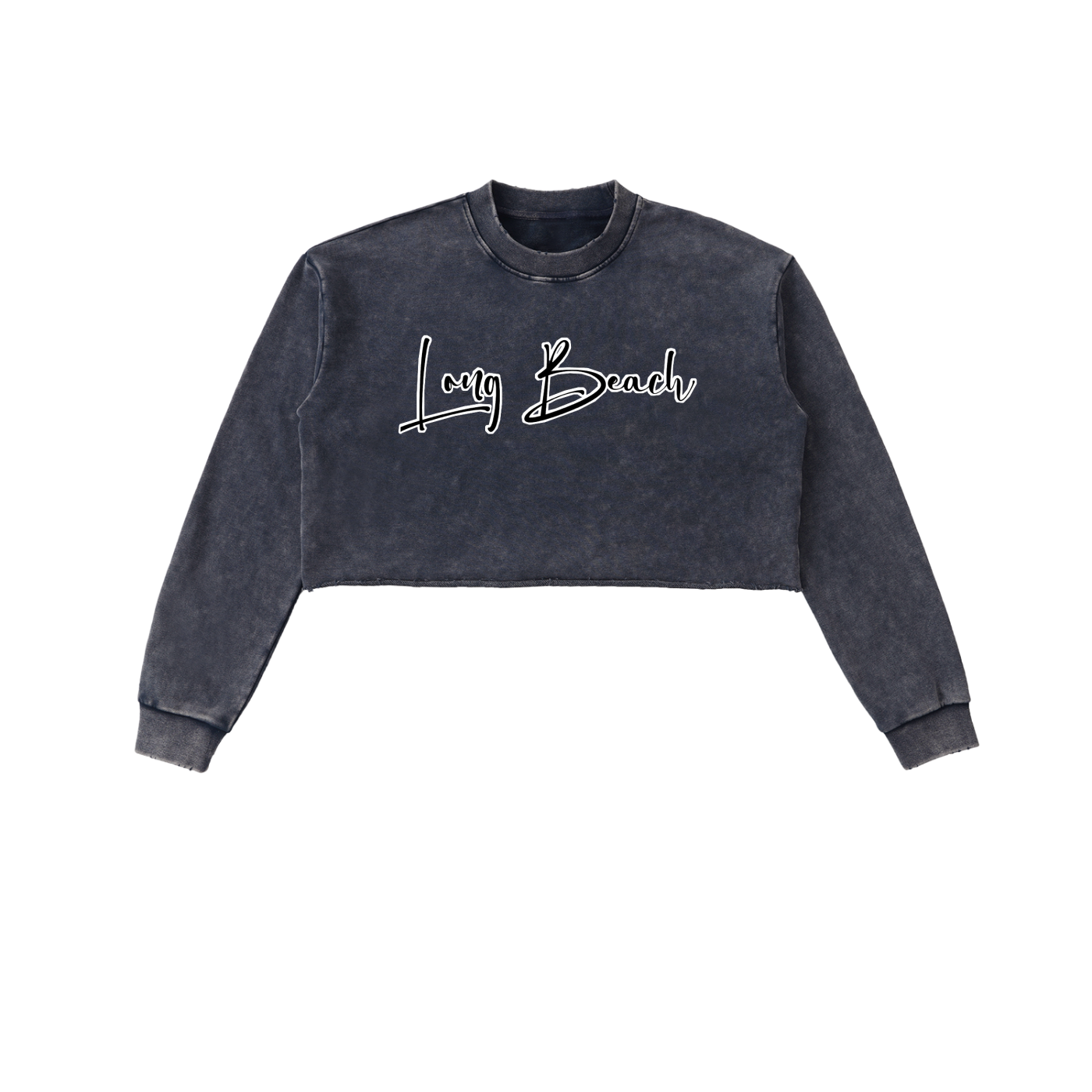 Long Beach Casual Wear - Women's Snow Washed Cropped Sweatshirt