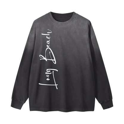 Long Beach Night Life - Gradient Vintage Washed Long Sleeve Tee