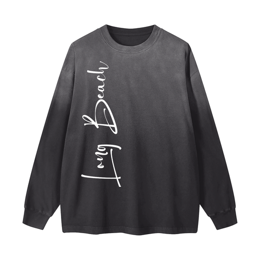 Long Beach Night Life - Gradient Vintage Washed Long Sleeve Tee