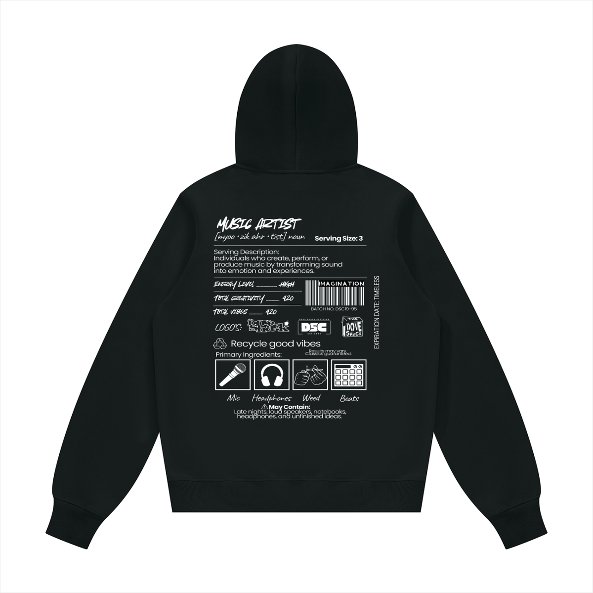 "Artist Ingredients" Unisex Fleece Hoodie