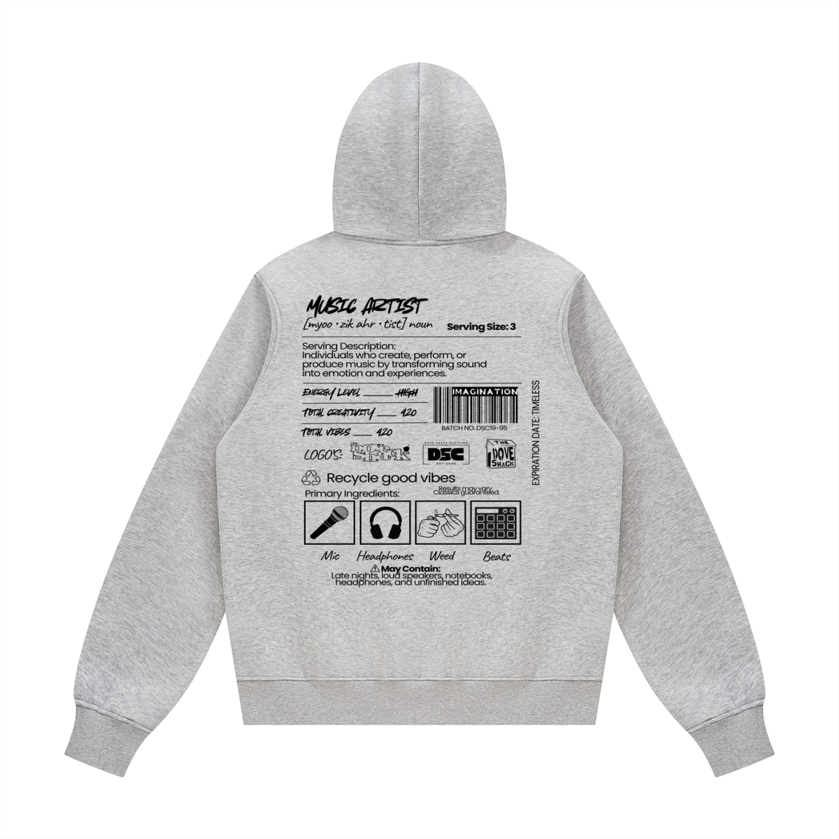 "Artist Ingredients" Unisex Fleece Hoodie