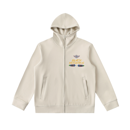Iroquois Sky Woman - Essential Heavyweight High Neck  Zip-Up Hoodie