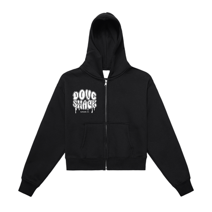 Womens DripHop Fleeced Zip-Up Cropped Hoodie
