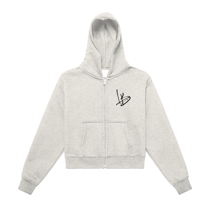 Long Beach Casual Wear - Women's Fleeced Zip-Up Cropped Hoodie