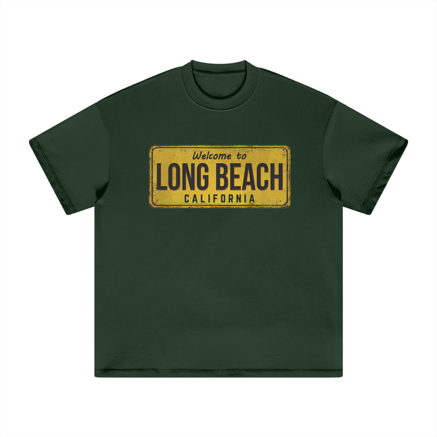 Welcome To Long Beach - Heavyweight Earth Tone T-Shirt