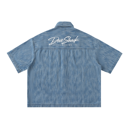 "Ocean Blvd" Distressed Wash Casual Button UpShirt