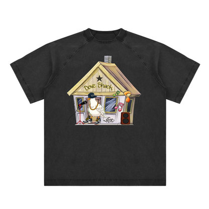 Duece the Dove Vintage Washed Raglan Cotton T-Shirt