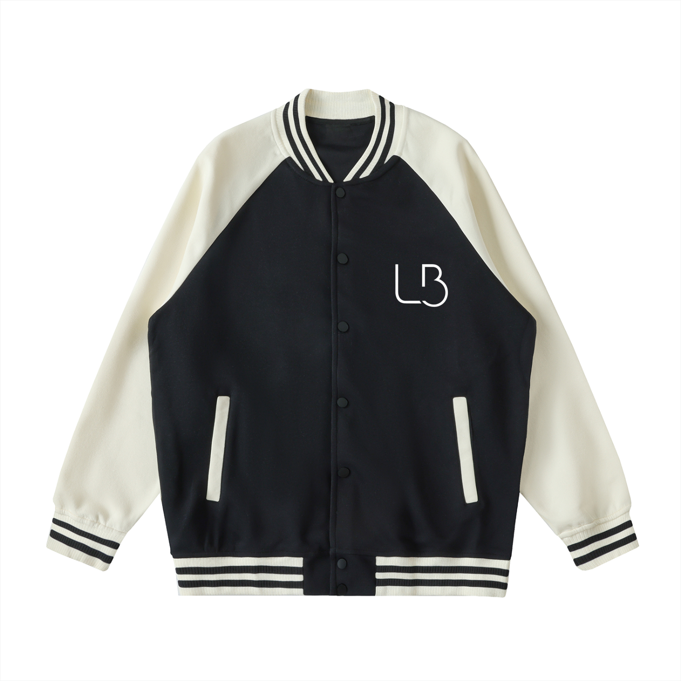 Long Beach Casual Wear - Two Tone Raglan Sleeve Varsity Jacket