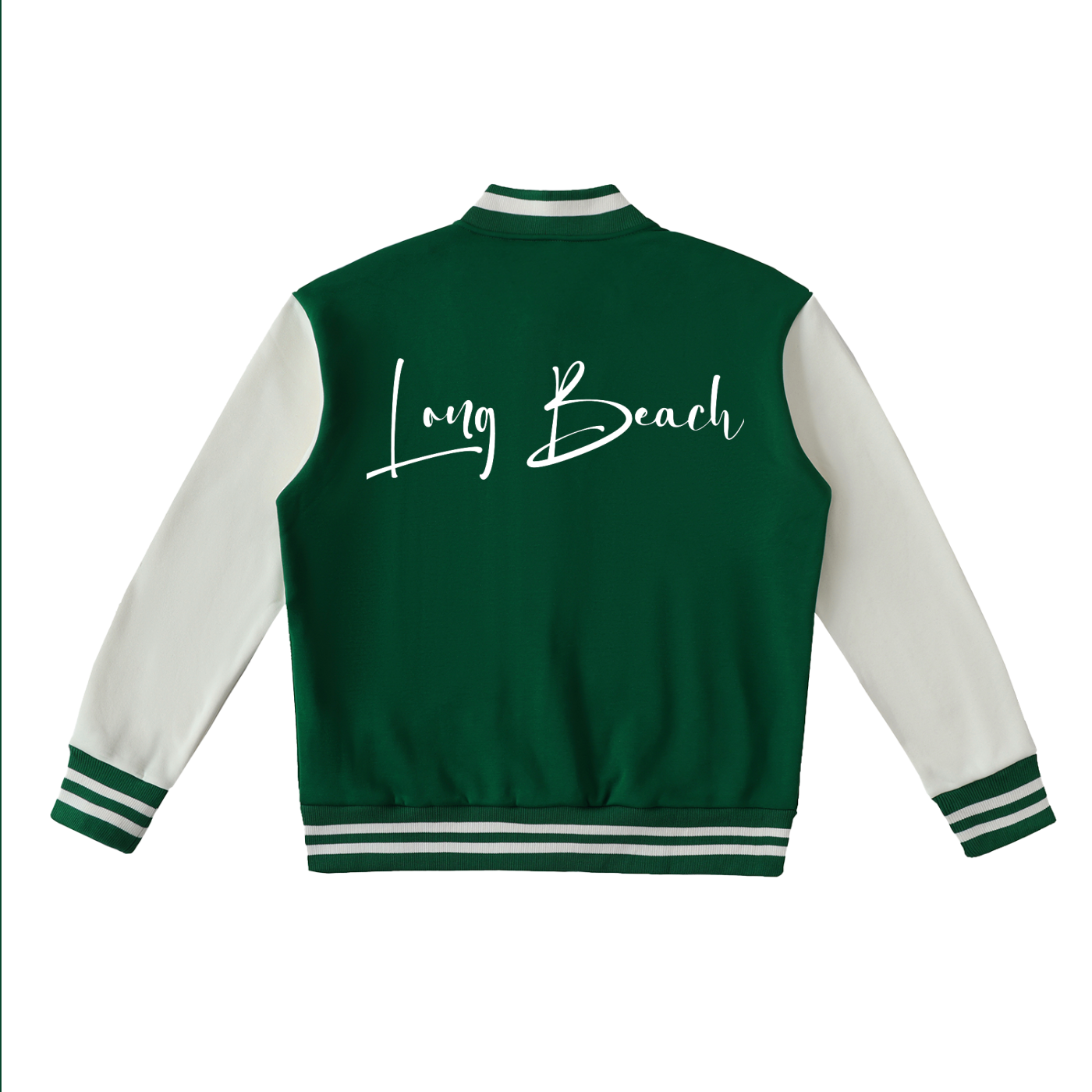 Long Beach Casual Wear - Two-Tone Fleeced Varsity Jacket