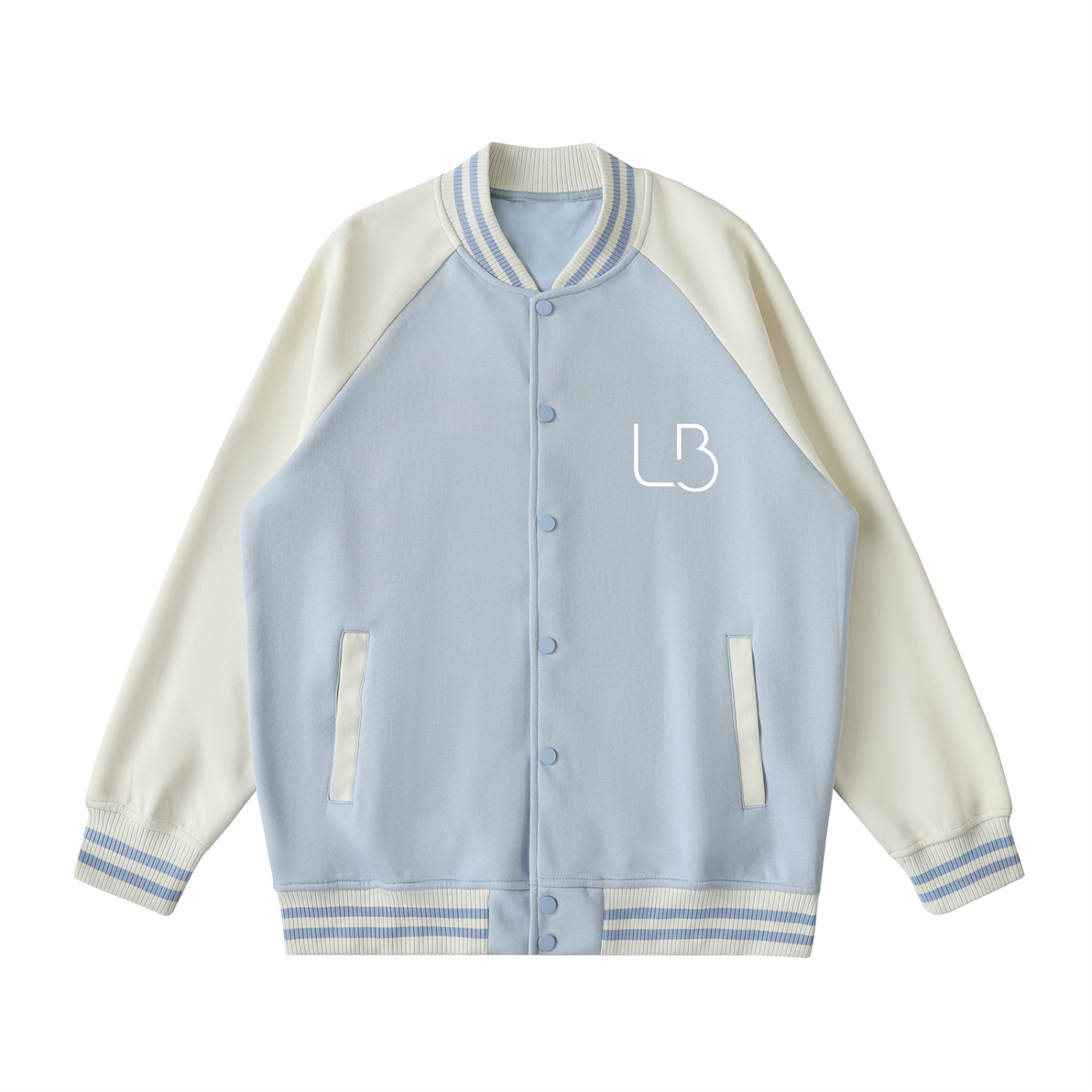 Long Beach Casual Wear - Two Tone Raglan Sleeve Varsity Jacket
