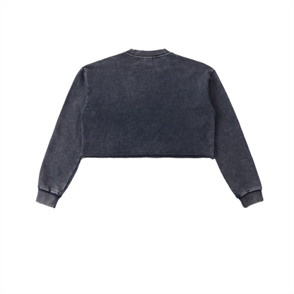 Long Beach Casual Wear - Women's Snow Washed Cropped Sweatshirt