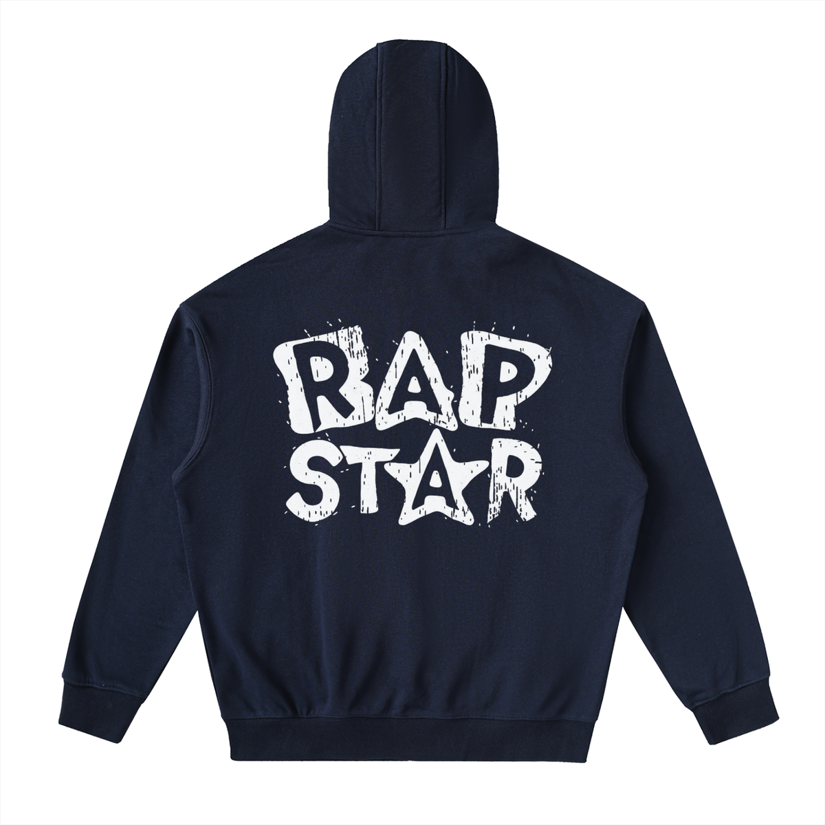 "Rap Star" Drop-Shoulder Zip Up Hoodie