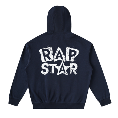 "Rap Star" Drop-Shoulder Zip Up Hoodie