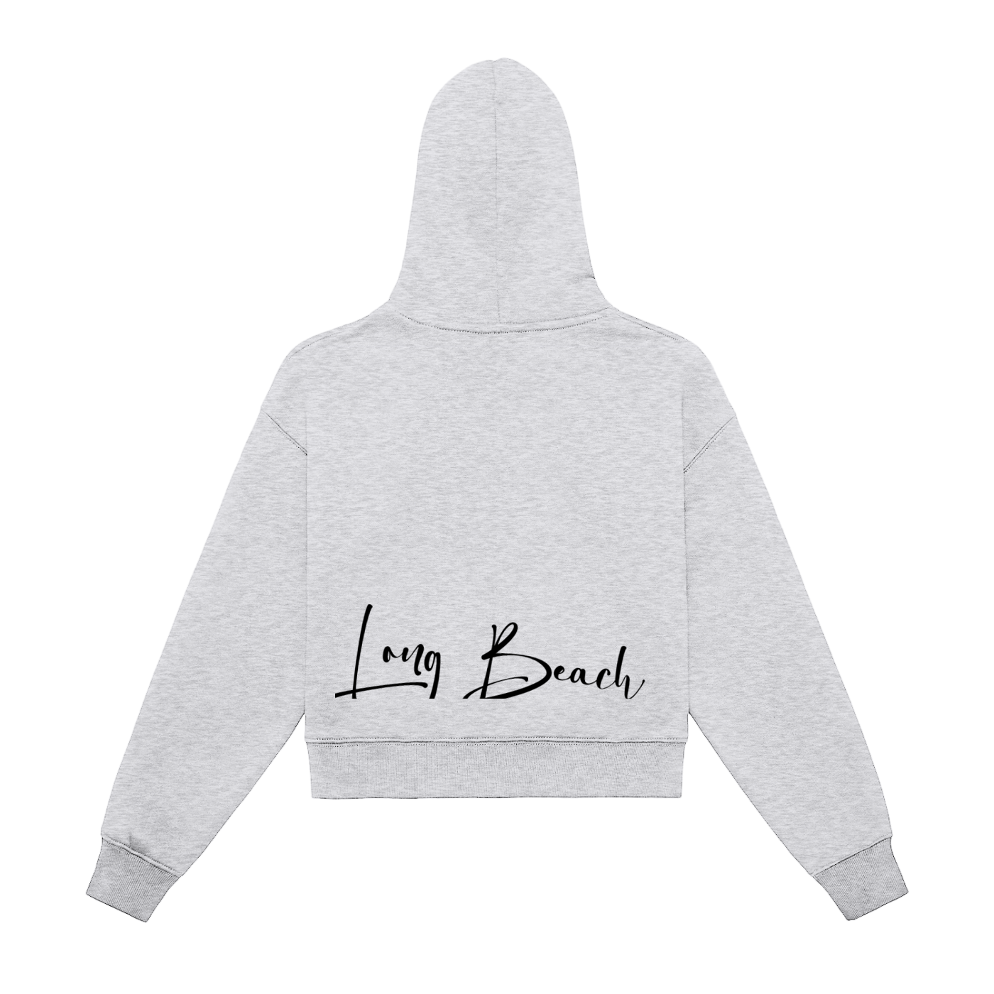 Long Beach Casual Wear - Women's Fleeced Zip-Up Cropped Hoodie