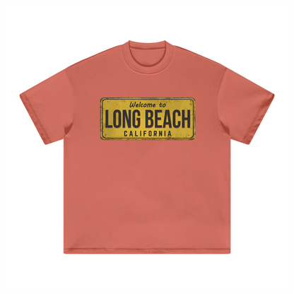 Welcome To Long Beach - Heavyweight Earth Tone T-Shirt