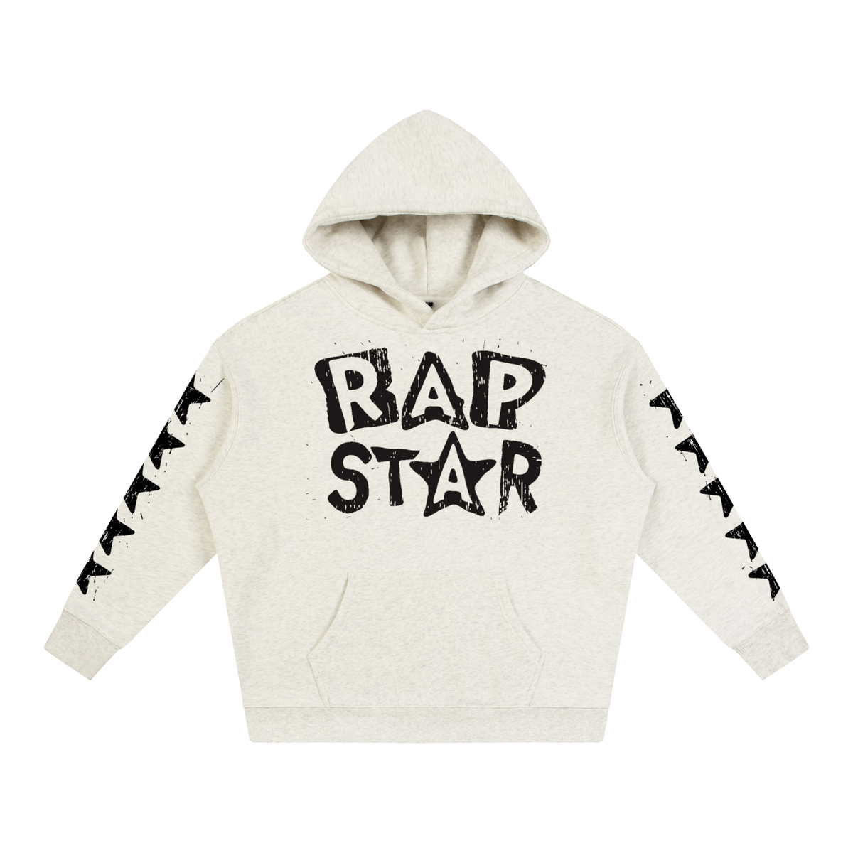 "Rap Star" Star Sleeve Oversize Fleeced Hoodie