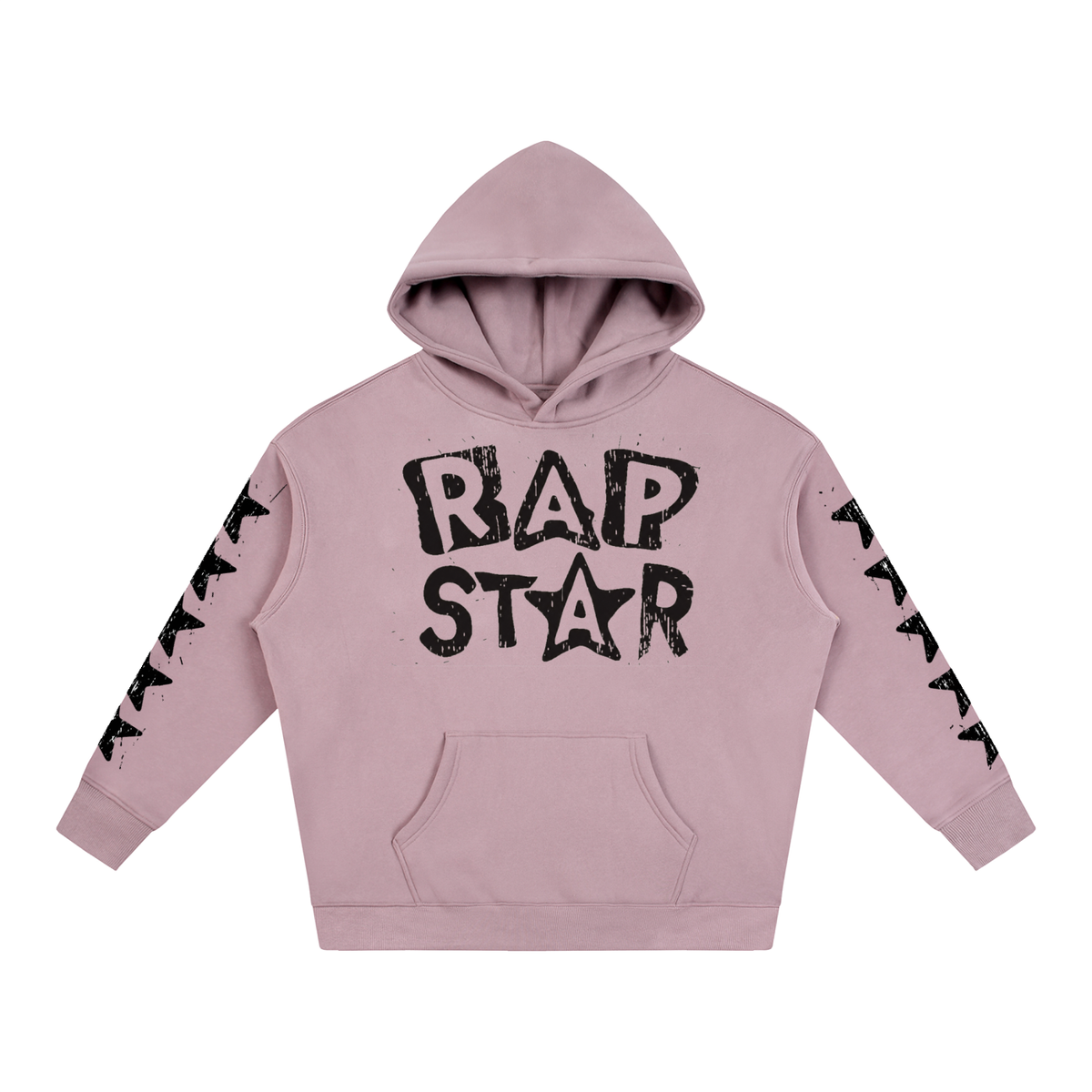 "Rap Star" Star Sleeve Oversize Fleeced Hoodie