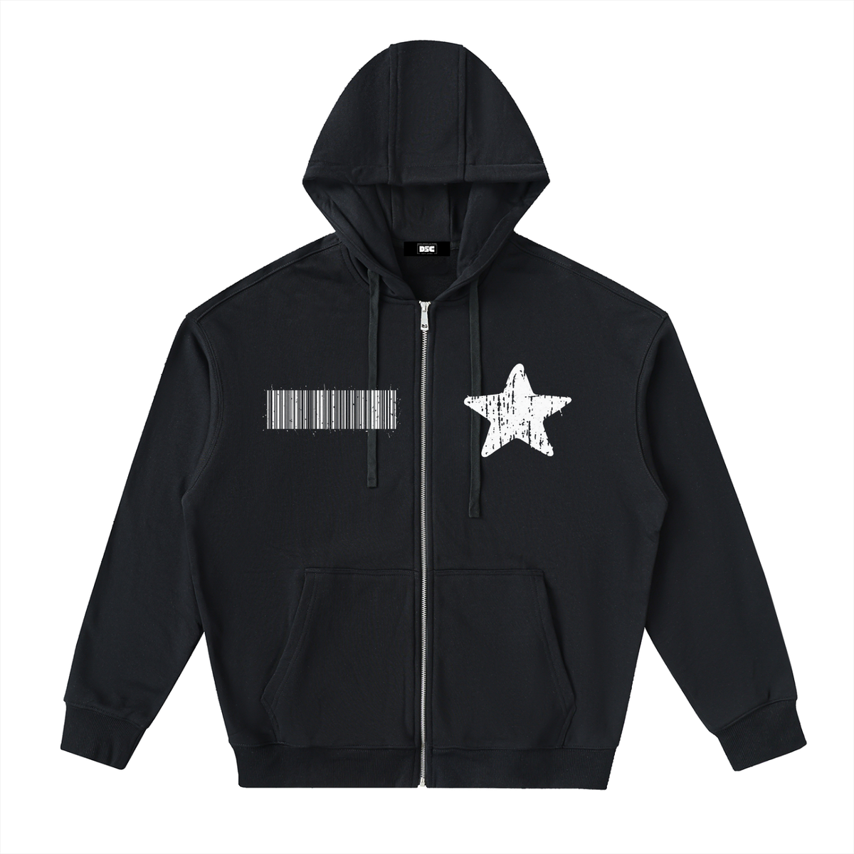 "Rap Star" Drop-Shoulder Zip Up Hoodie