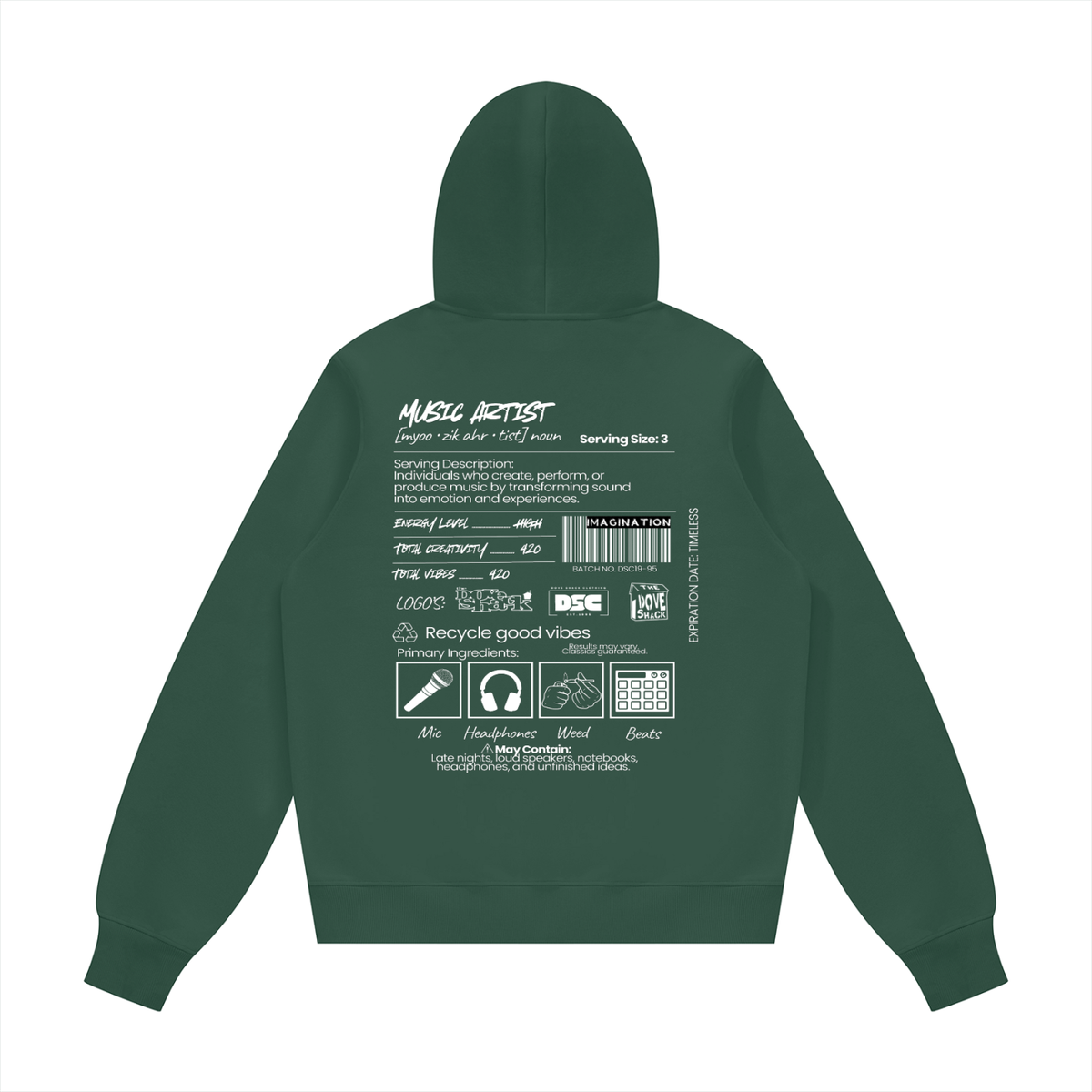 "Artist Ingredients" Unisex Fleece Hoodie