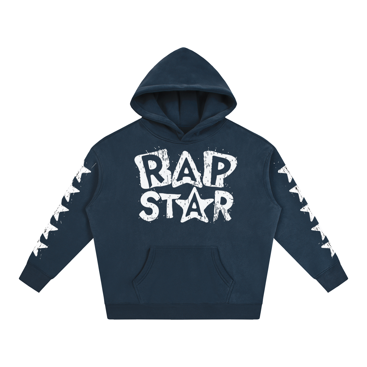 "Rap Star" Star Sleeve Oversize Fleeced Hoodie