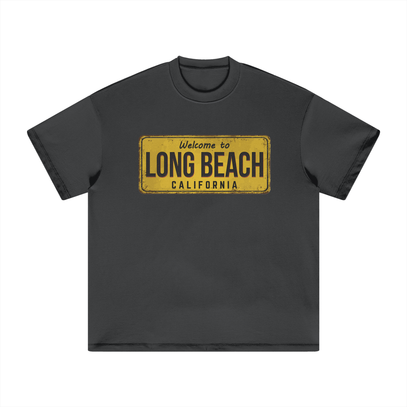 Welcome To Long Beach - Heavyweight Earth Tone T-Shirt