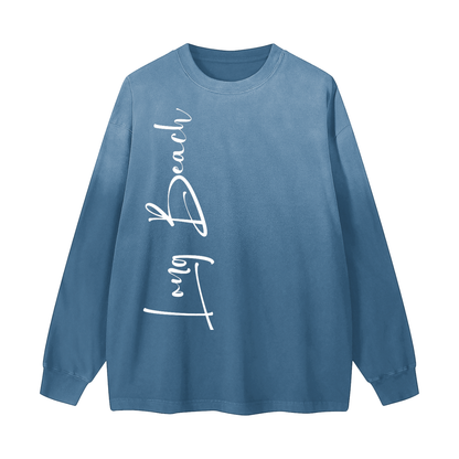 Long Beach Night Life - Gradient Vintage Washed Long Sleeve Tee