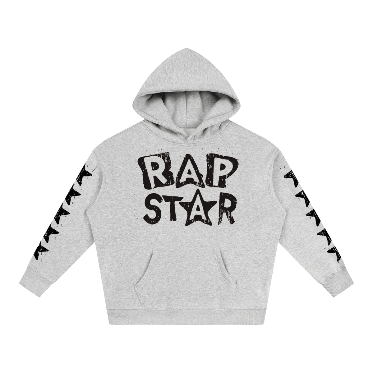"Rap Star" Star Sleeve Oversize Fleeced Hoodie