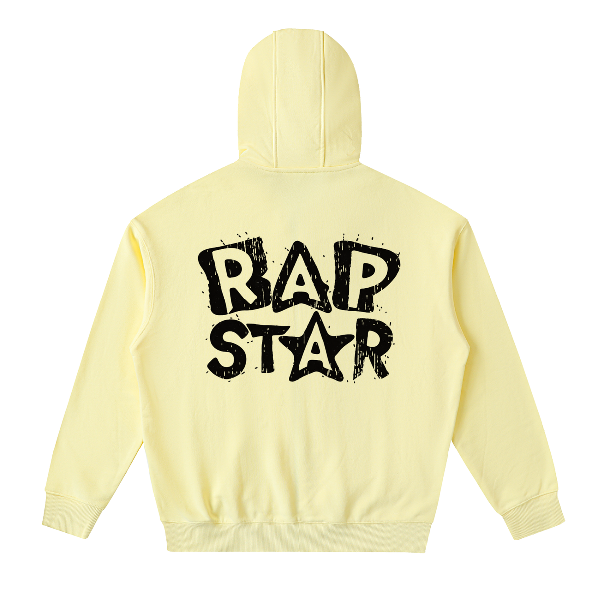 "Rap Star" Drop-Shoulder Zip Up Hoodie