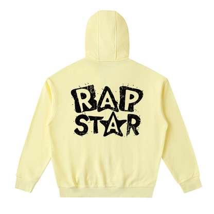 "Rap Star" Drop-Shoulder Zip Up Hoodie