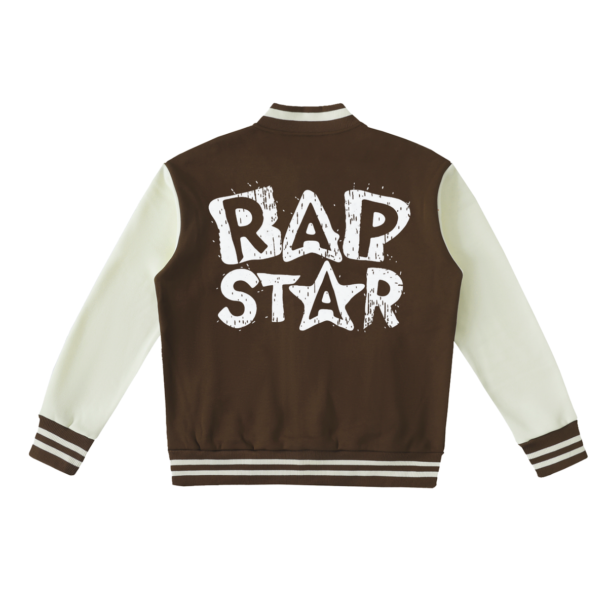 "Rap Star" Two-Tone Fleeced Varsity Jacket