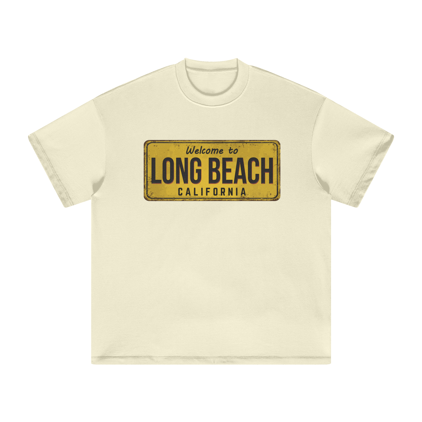 Welcome To Long Beach - Heavyweight Earth Tone T-Shirt