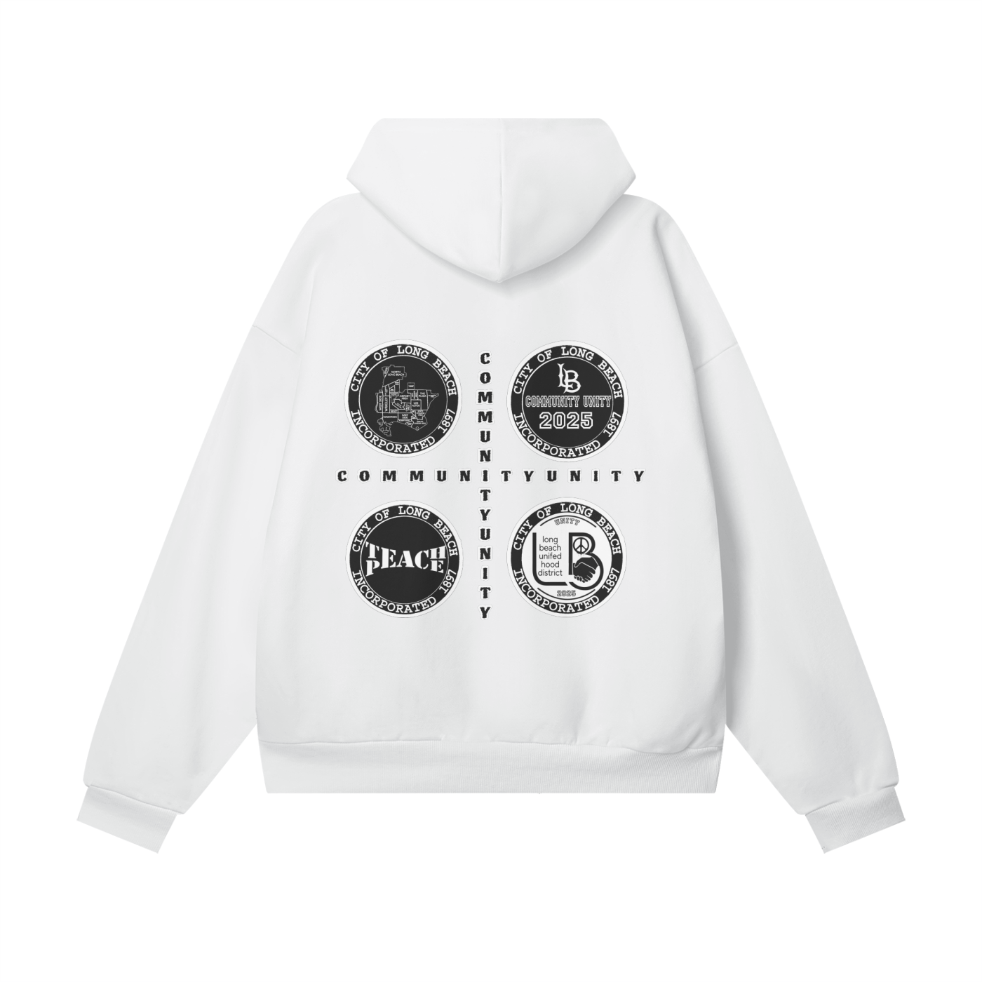 Peace & Unity - Oversize Heavyweight Hidden Pocket Fleece Hoodie