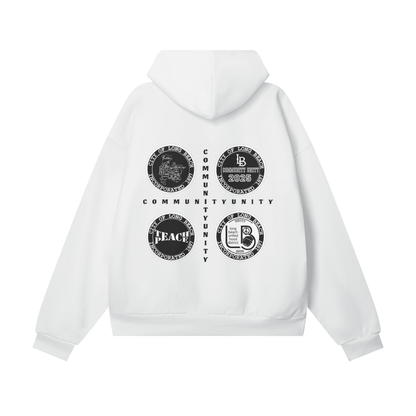 Peace & Unity - Oversize Heavyweight Hidden Pocket Fleece Hoodie