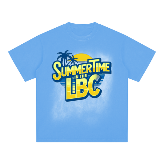 Ocean Blue Summertime in the LBC Washed T-Shirt