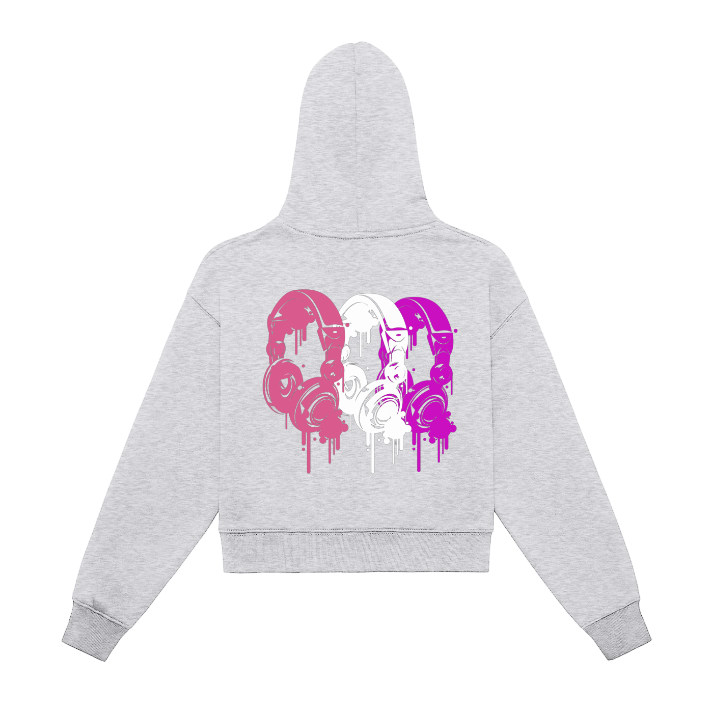 Womens DripHop Fleeced Zip-Up Cropped Hoodie